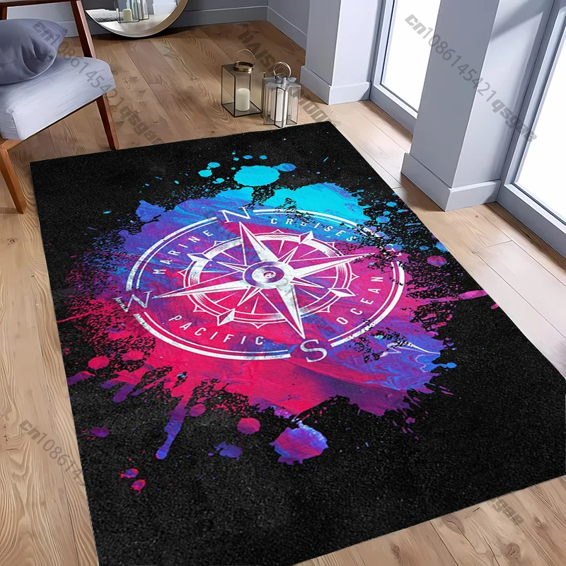 

Compass Design Rug for Modern Spaces living room bedroom sofa decor carpet, Luxury gift mat