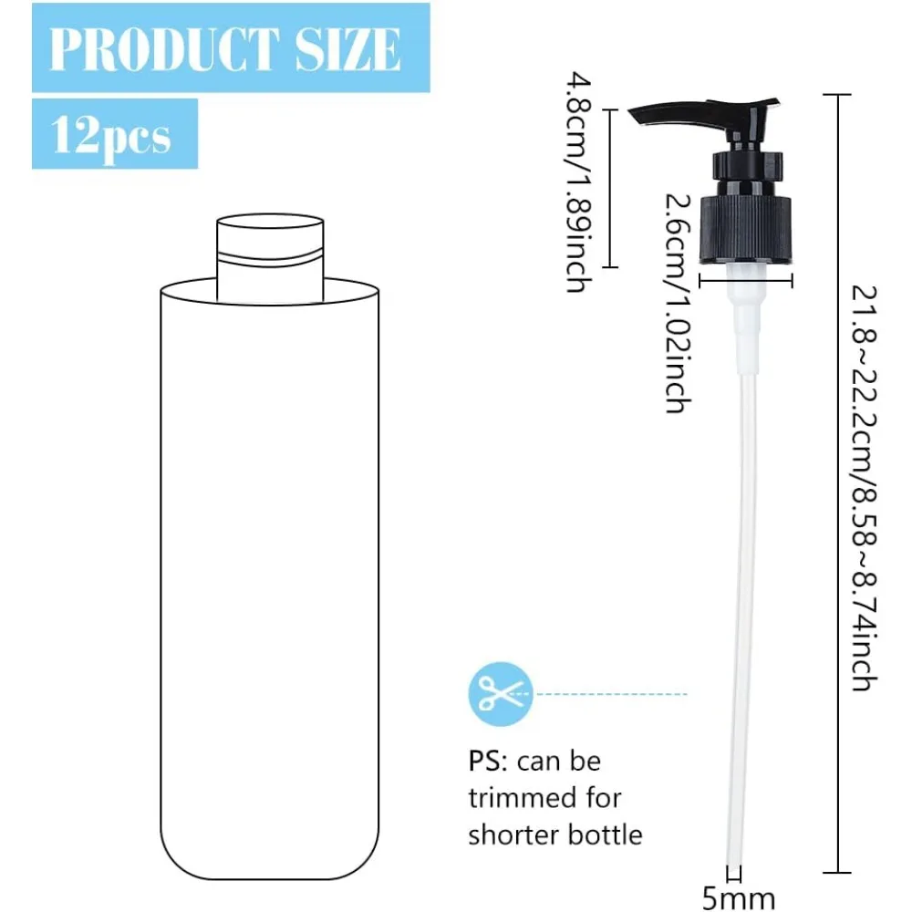 12 Packs Plastic Replacement Pumps 24-410 Thread/Neck Locking Black Dispenser Replacement Pump Lotion Pumps for Soap Lotion