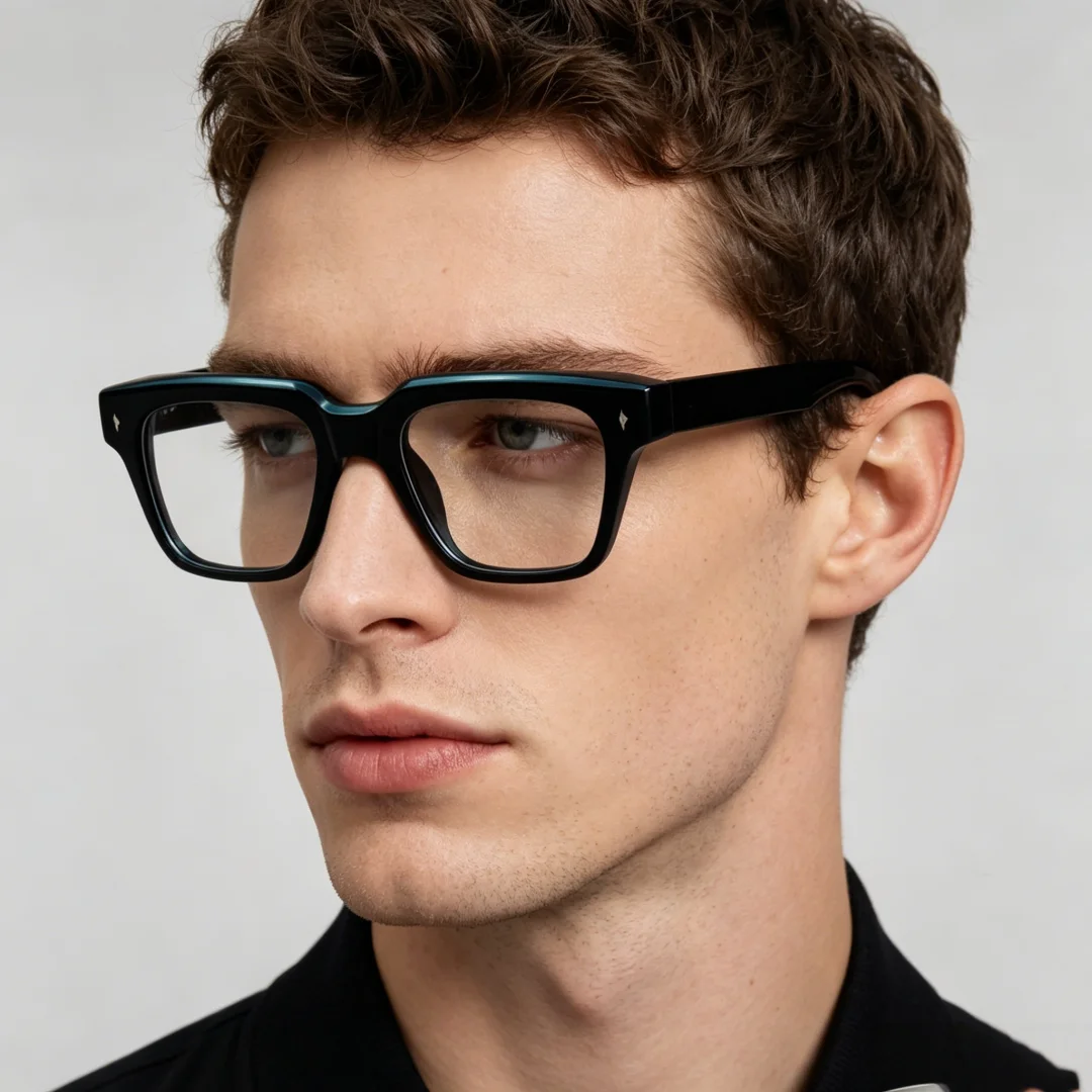 

BETSION Vintage Thick Square Acetate Reading Glasses 51mm Full Rim Men's Spectacles Presbyopia Fashion Prescription Eyeglasses