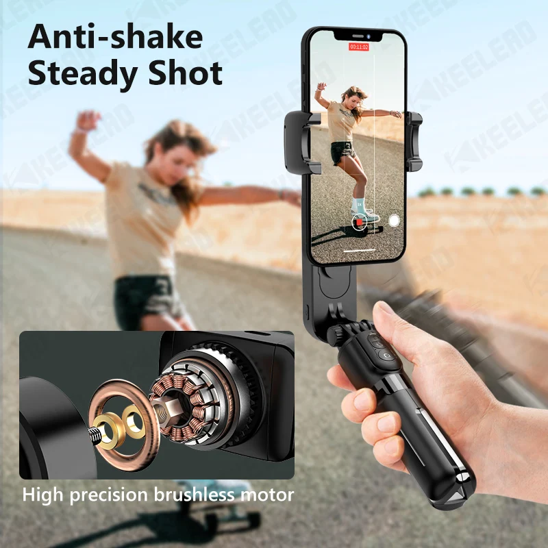 LED Gimbal Stabilizer Selfie Stick Tripod with Fill Light  Wireless Bluetooth For HUAWEI Xiaomi IPhone 13 Cell Phone Smartphone