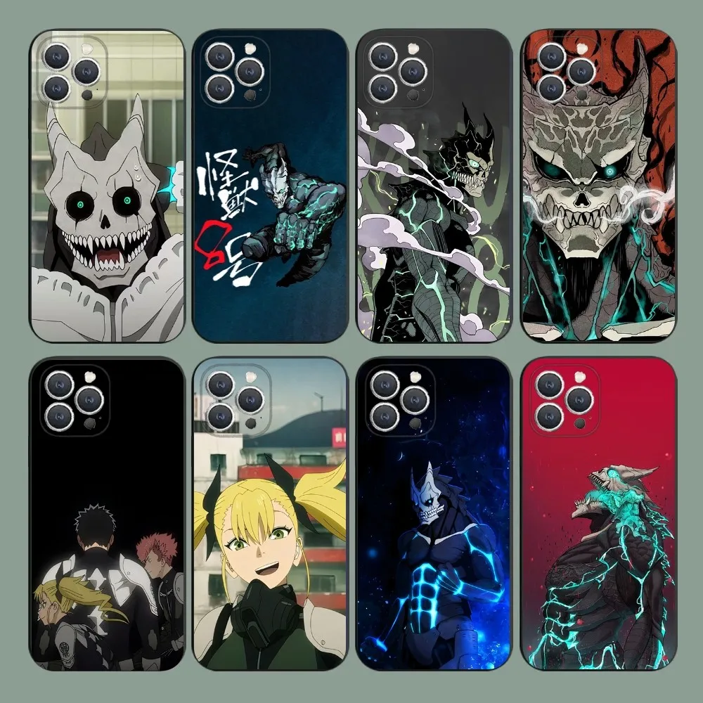 

Anime k-Kaiju No 8 Phone Case For iPhone 15,14,13,12,11,Plus,Pro Max,XS,X,XR,SE,Mini,8,7 Soft Silicone Black Cover