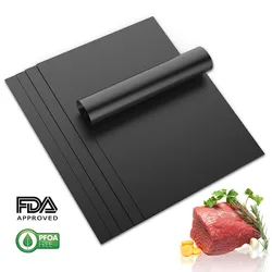 Non-stick BBQ Grill Mat 40*33cm Baking Mat Barbecue Tools Cooking Grilling Sheet Heat Resistance Easily Cleaned Kitchen Tools