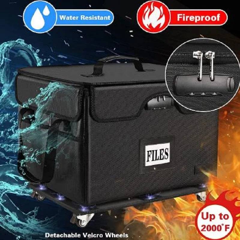 折りたたみ式ファイル収納ボックス,耐火プーリー付き,整理整頓,家庭用アクセサリー,モデル2023