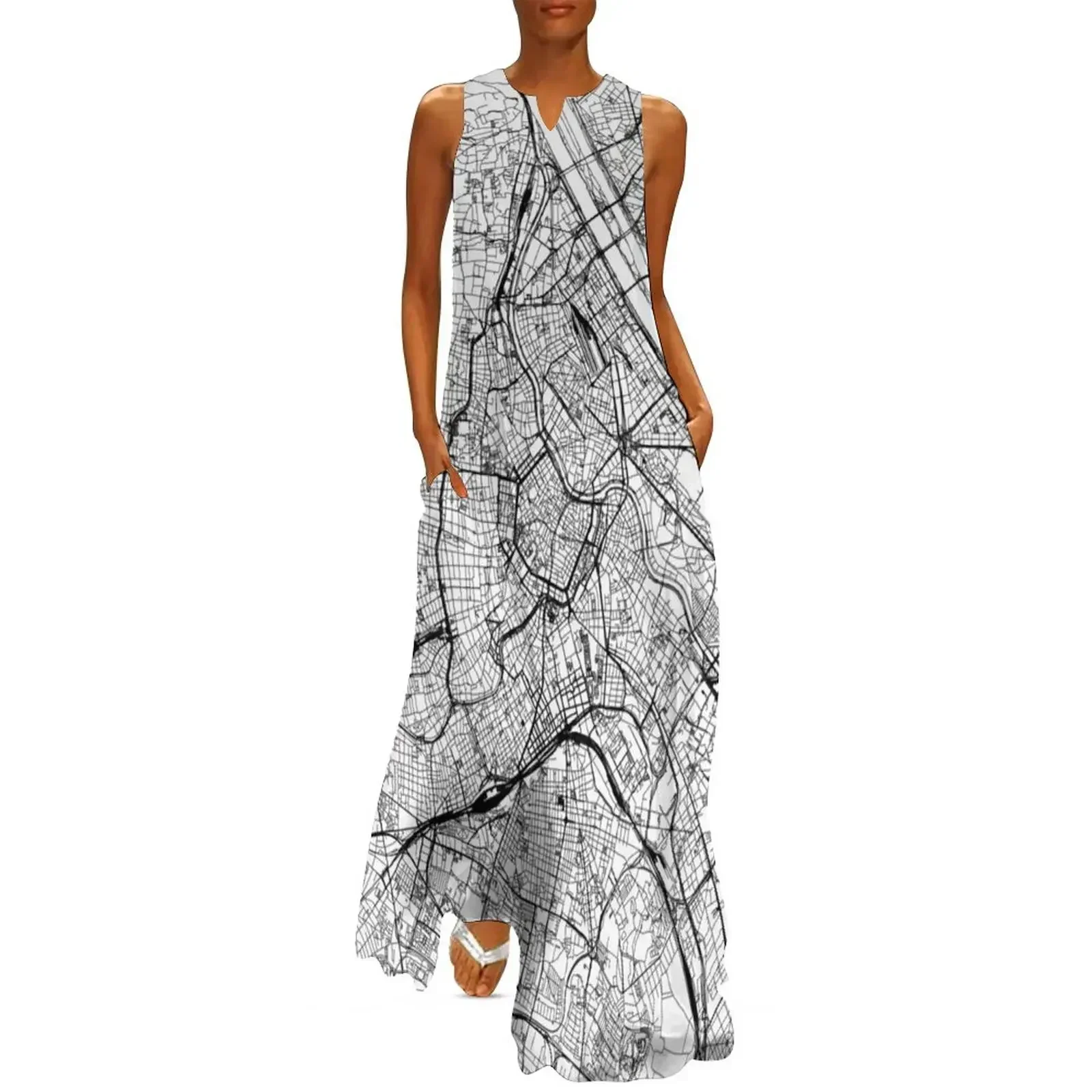 

Vienna White Map Long Dress dresses for prom summer women's dress 2025 Woman clothing Dress