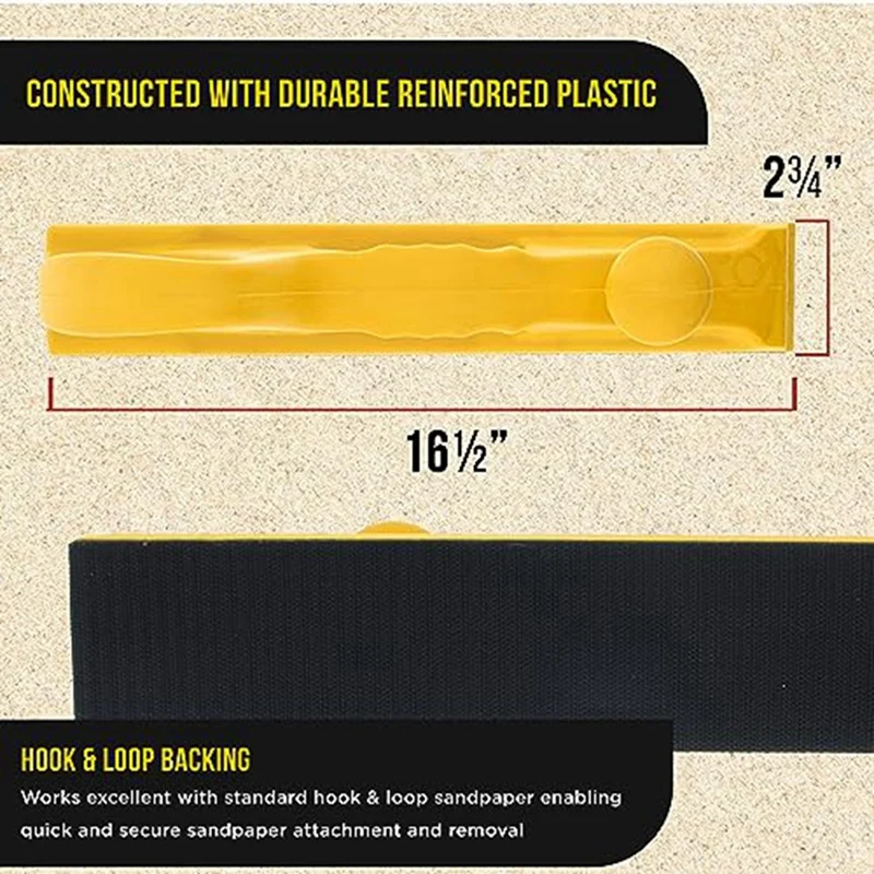 핸드 샌딩 파일 블록 핸드 샌딩 보드, 후크 및 루프 백킹, 연속 롤 또는 사포 시트에 적합, 내구성