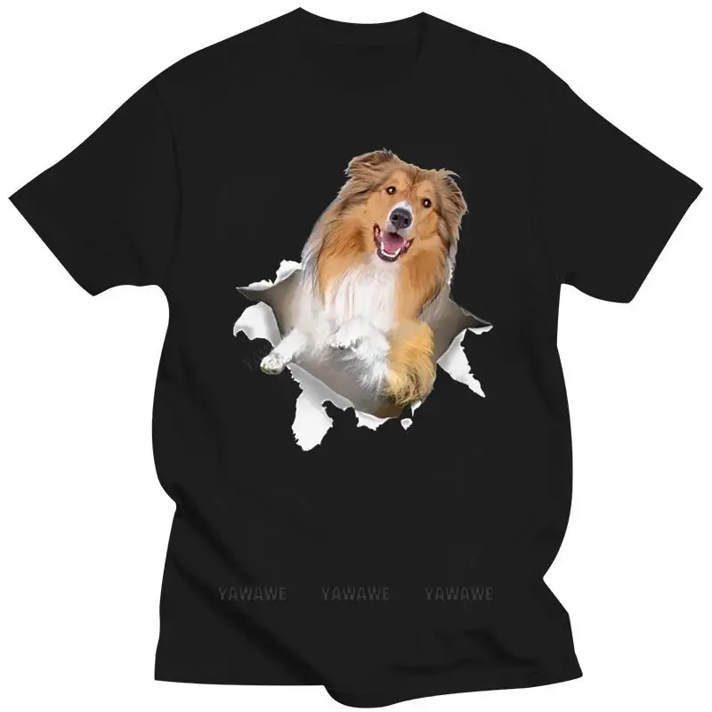 New arrived tshirt men's black tops Men T Shirt Rough Collie Torn T Shirt Women T-Shirt humor t shirt vintage style short sleeve