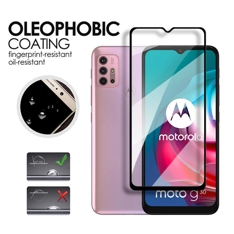 4in1 For Motorola Moto G30 Glass For Moto G31 G41 G82 G62 G52 G42 G50 G30 Tempered Glass 2.5D Full Cover Glue Screen Protector