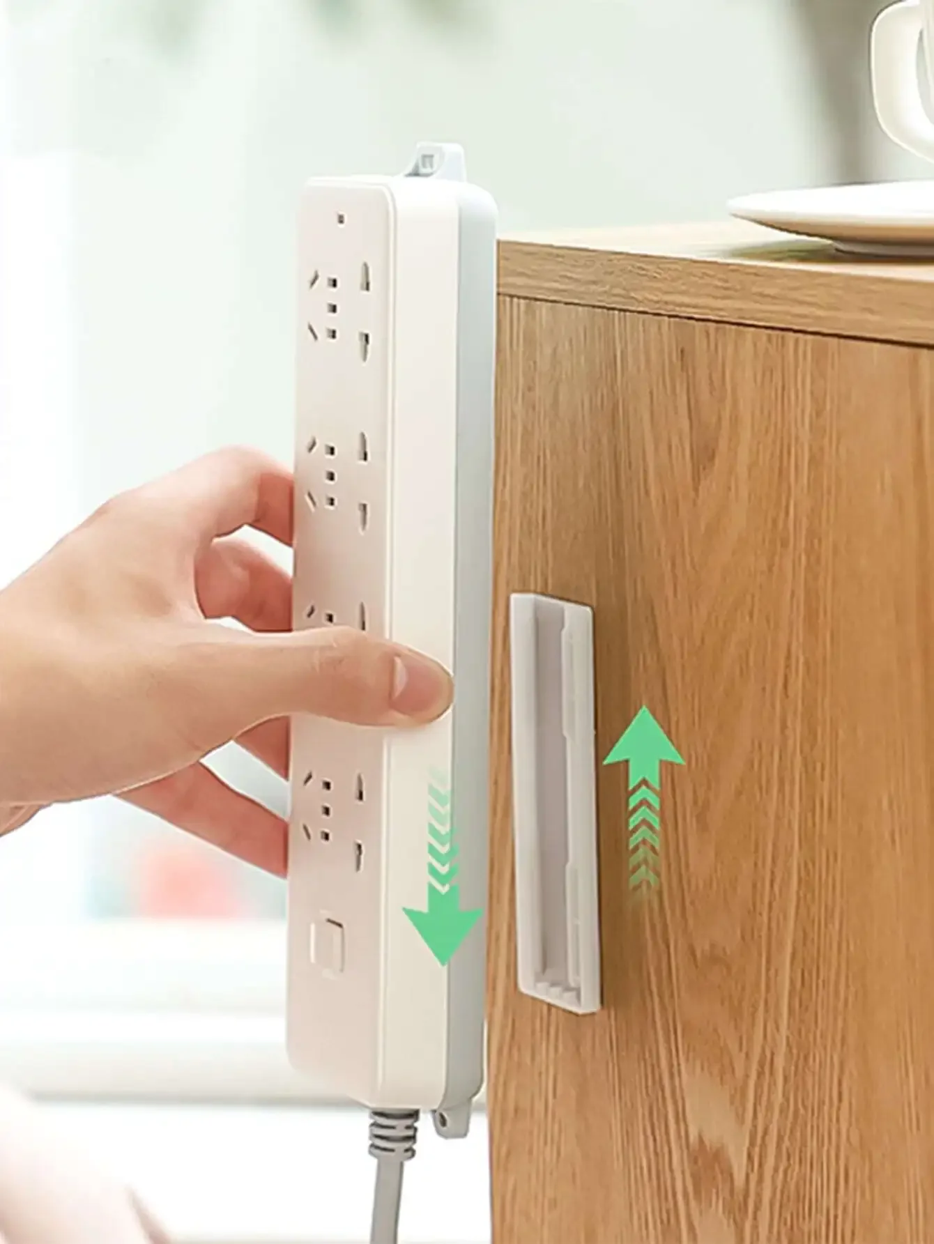 White Cable Organizer Wall Mounted Desk Accessory