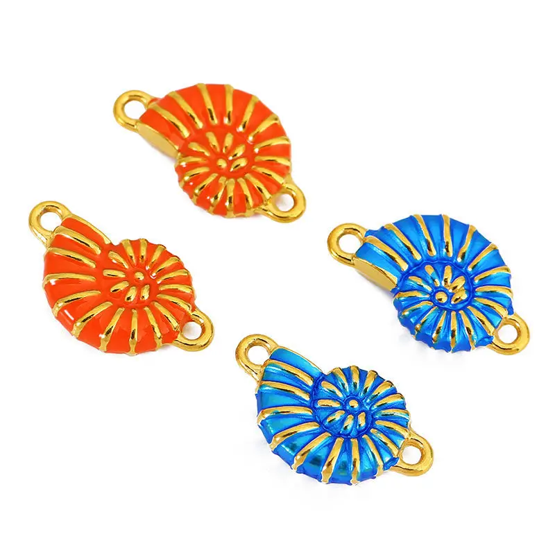 

5pcs Stainless Steel Double Hole Colorful Conch Charms Connectors for DIY Bracelets Jewelry Making Supplies Accessories Finding