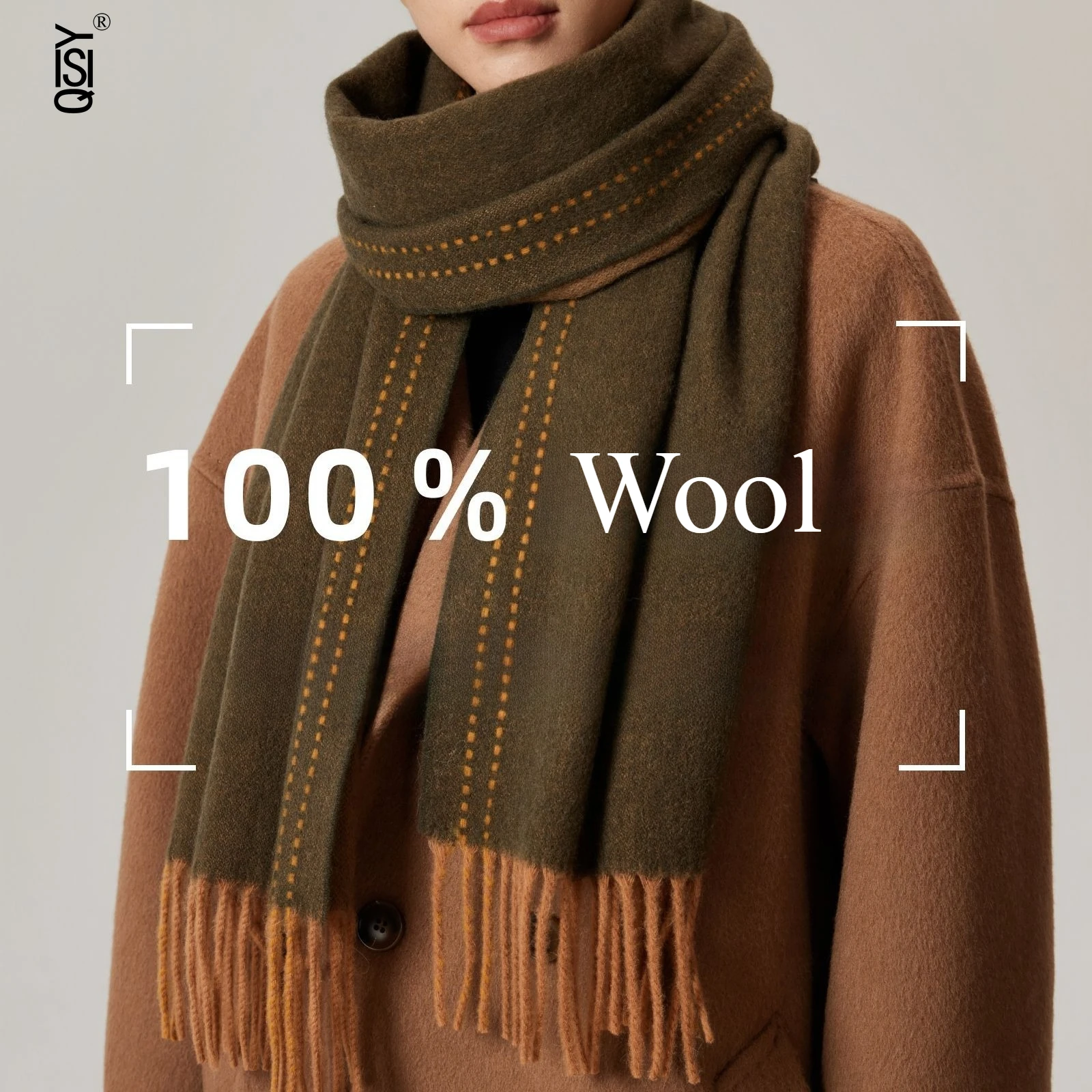 

Женский шарф из 100% шерсти, двусторонняя, двухцветная шаль на осень и зиму.