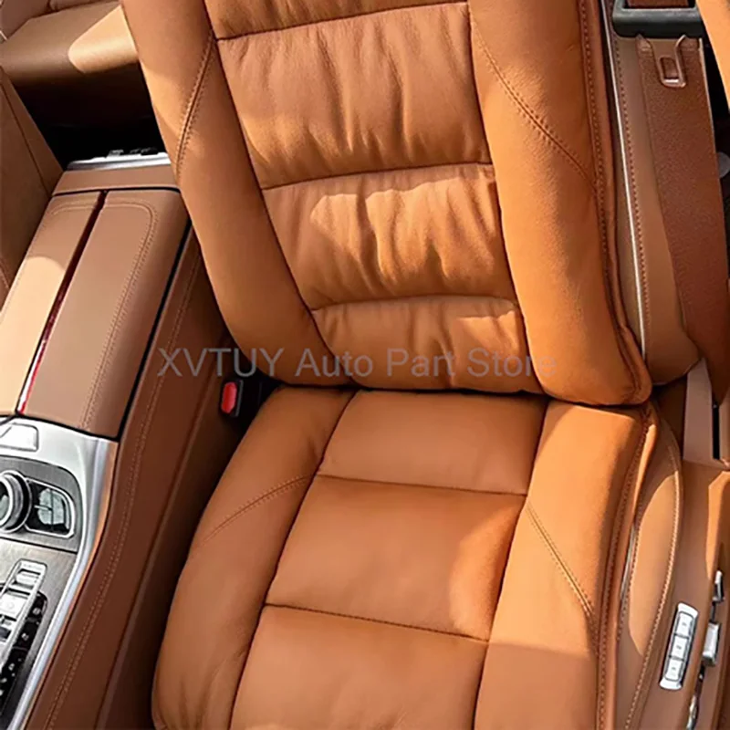 

Car Leather Seat Cushion Lumbar Support Driver Seat Pad First-layer Cowhide Soft Package High-end Upgrade Comfortable Breathable