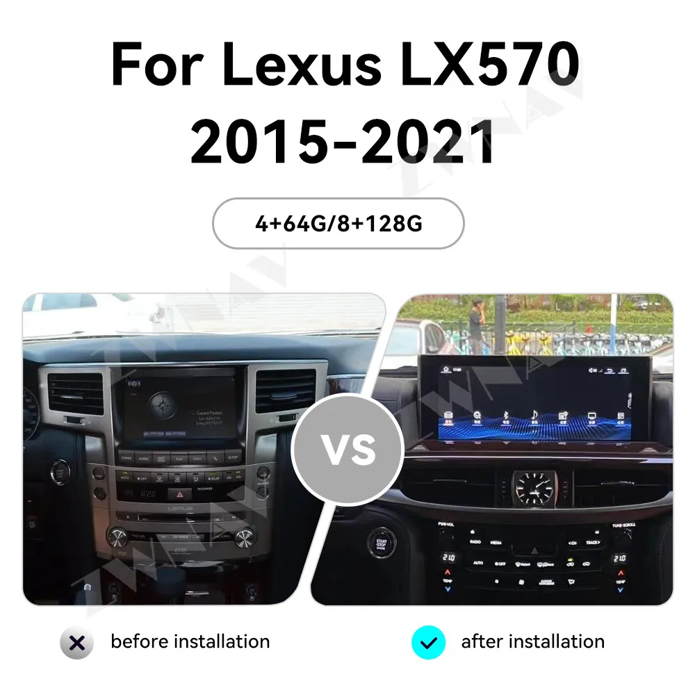 12.3 Inch Qualcomm 8-Core For Lexus LX570 2015-2021 Android Car Multimedia Player Radio GPS Navigation Carplay Stereo Head Unit