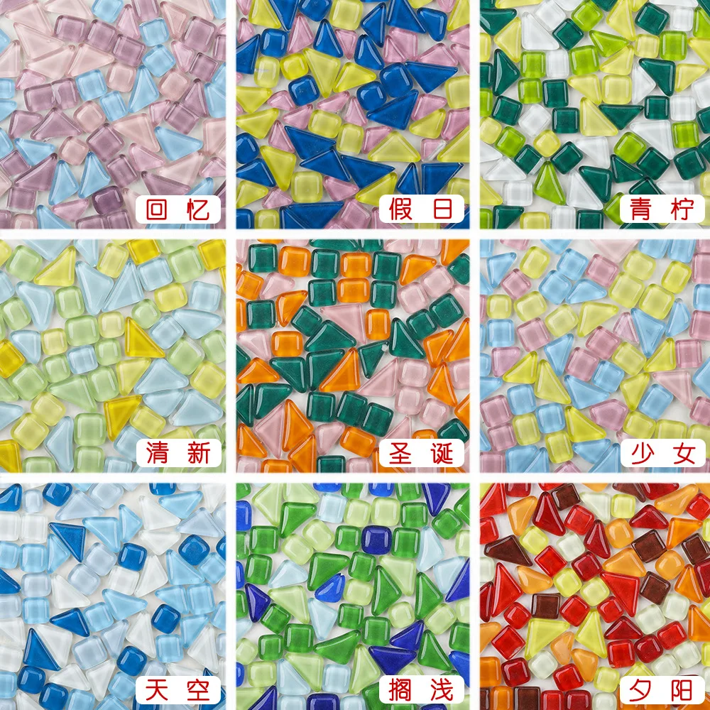 DIY Creative Manual Decoration Factory Direct Selling Crystal Free Stone Glass Painting Background Wall Mosaic Loose Grain 1kg