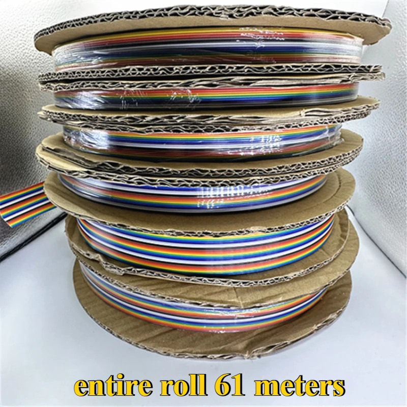 1/3/5/10/61Meter 10/14/16/20/26/34-60P 1.27mm Pitch 2651 Color Flat Ribbon Cable Rainbow DuPont Wire For IDC 2.54mm FC Connector