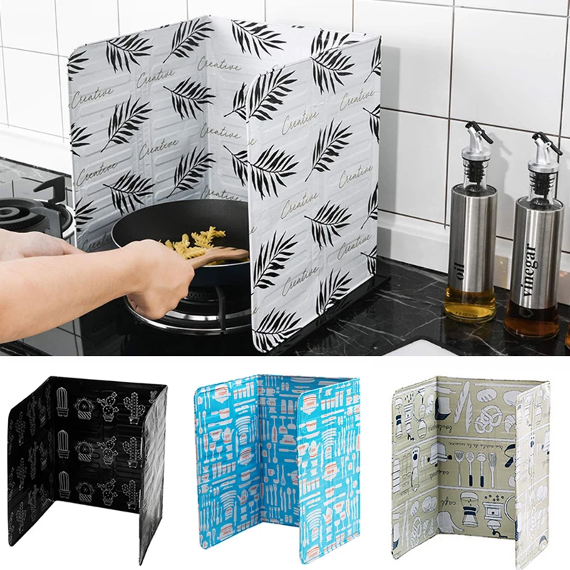 Foldable Gas Stove Protection Screen Baffle Plate Board Aluminum Oil Splash-proof Heat-resistant Kichen Cooking Accessories