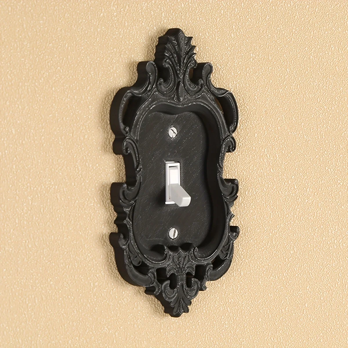 Gothic Home Decoration Elegant Black Wall Panel Cover: Durable, Screw-In, No Power Supply Required - Perfect for Lighting and To