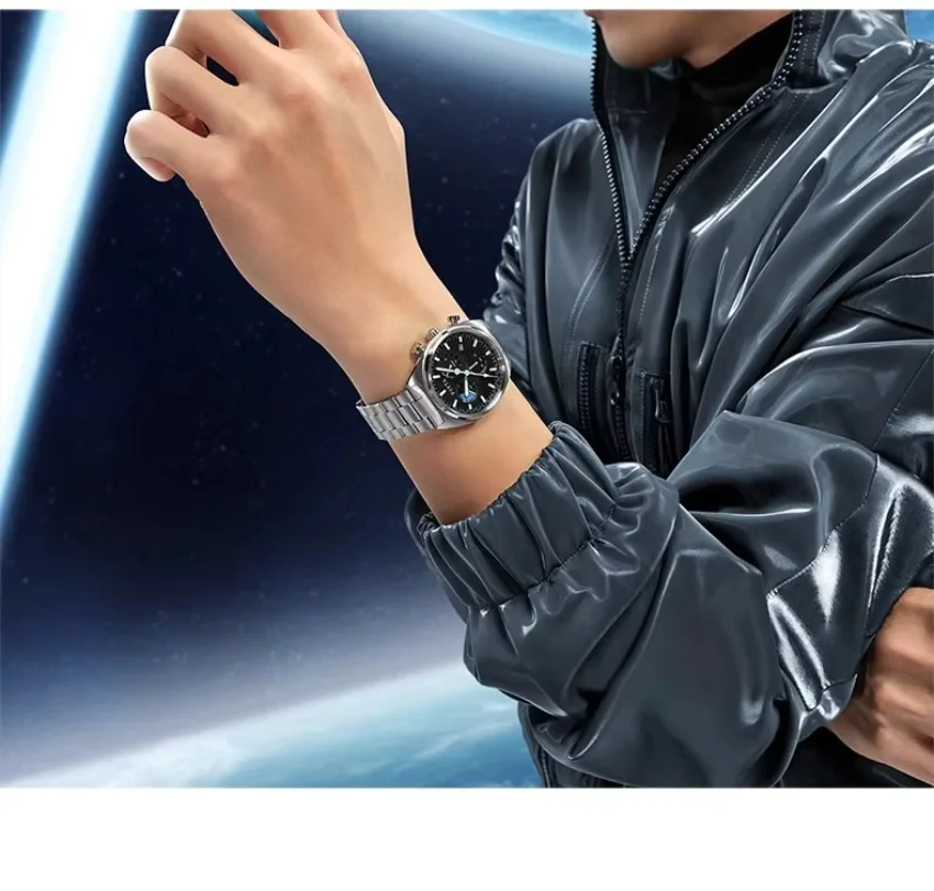 ساعات كوارتز أصلية للرجال من Fiyta، مقاومة للماء حتى 50 مترًا، مضيئة ومتعددة الوظائف من الفولاذ المقاوم للصدأ للرجال