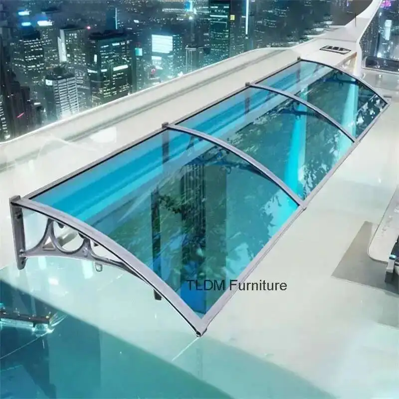 Home Balcony Window Eaves Aluminum Alloy Bracket Awning Endurance Board Sunshade Door Air Conditioning Silent Sunshade Rain Shed