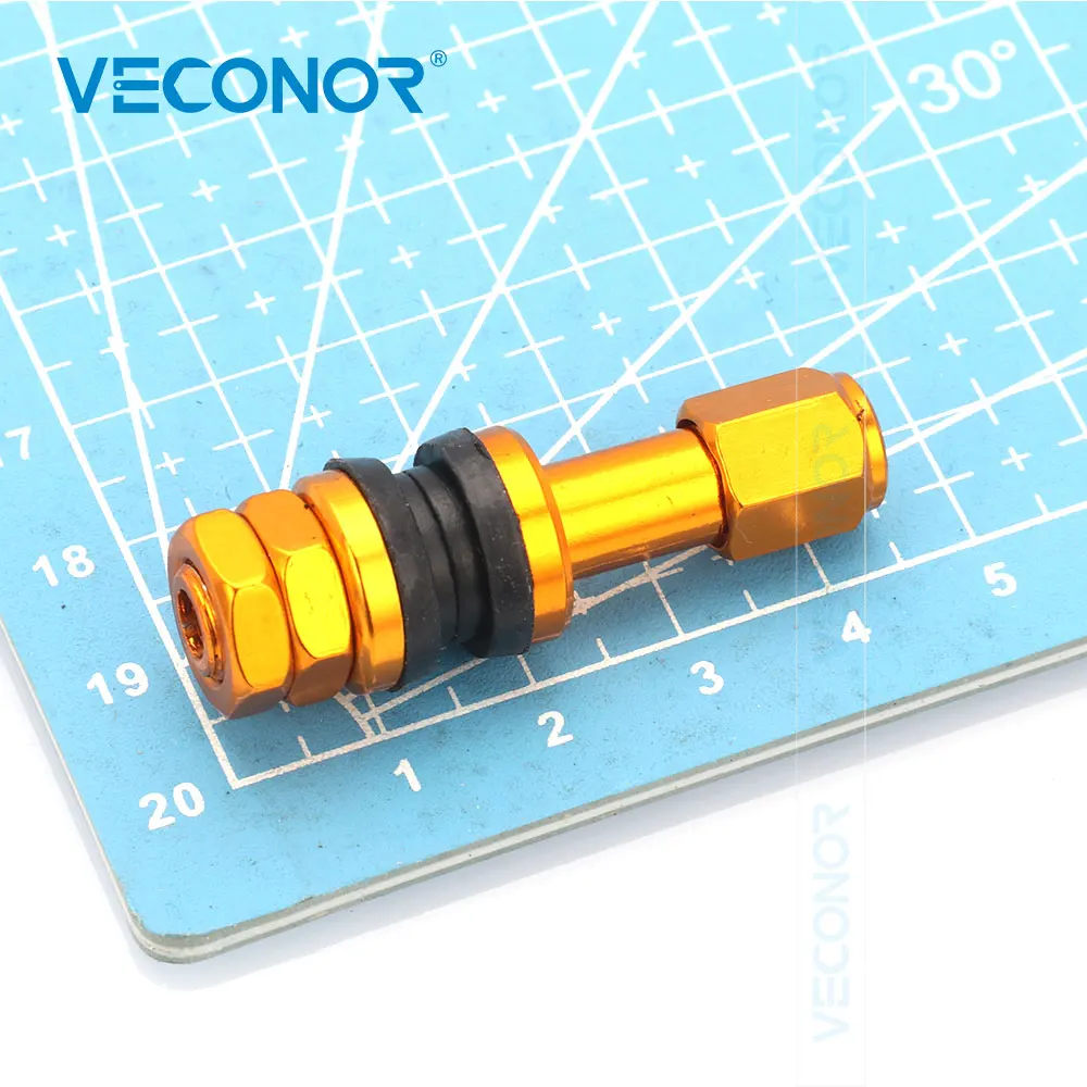 VECONOR 4PCS TR43E Red Aluminum Alloy Tire Valve Stems Cap Set Tyre Wheel Valves Kit High Pressure Car Accessories