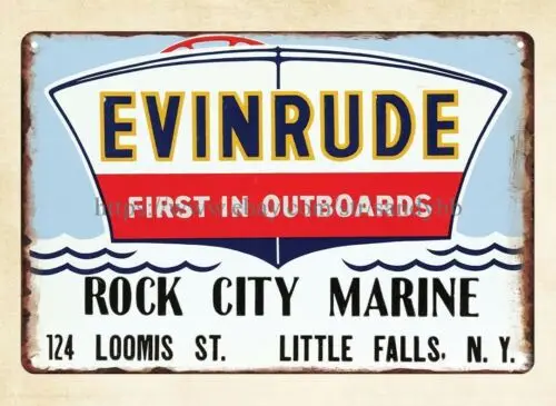 1960'sBoating Fishing Marina Evinrude outboard motor metal tin sign home decor