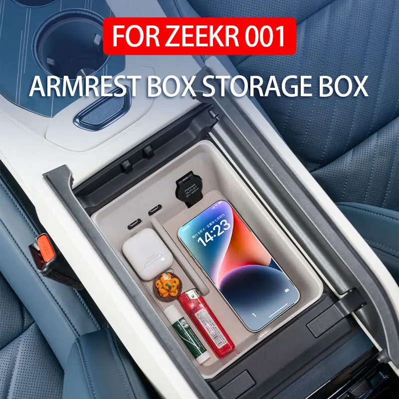 For ZEEKR 001 2024 2025 Armrest box storage box Central control storage box Drawer car interior accessories