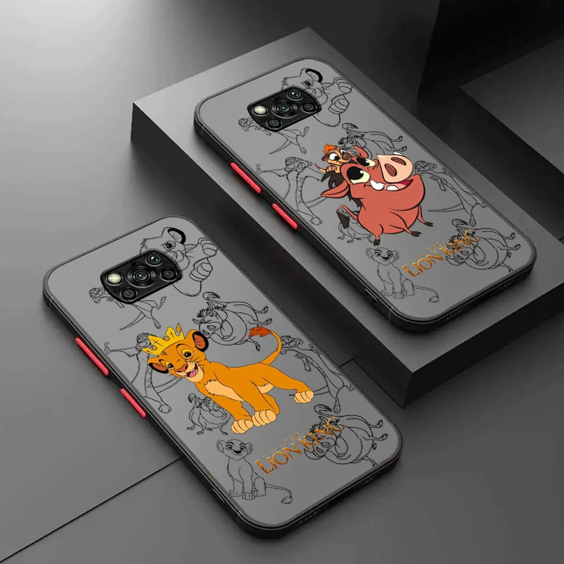

Disney The Lion King Cute Frosted Translucent For Xiaomi Mi Poco X5 X4 X3 M6 M5S M5 M4 M3 F5 F4 F3 GT Pro 5G Cover Phone Case