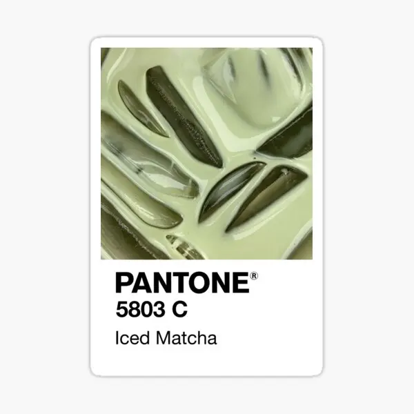 Pantone Iced Matcha  5PCS Stickers for Window Background Room Print Water Bottles Bumper Stickers Decor  Luggage Home Wall