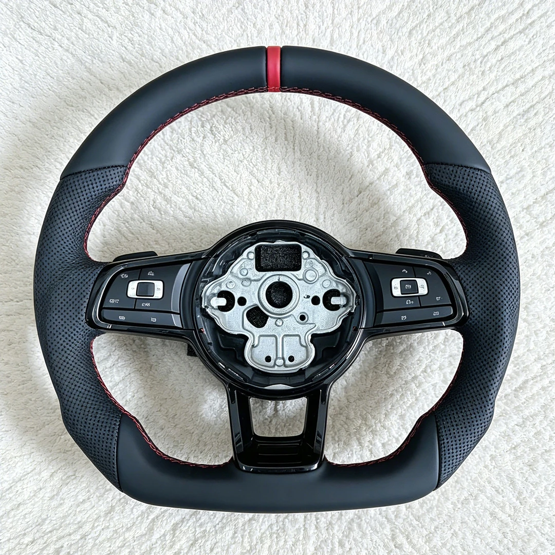 Half Leather R Line Button Steering Wheel For Volkswagen MK7 Golf 7 GTI Passat Polo Scirocco GTD GTS GTE GLI R-Line R CC MK6