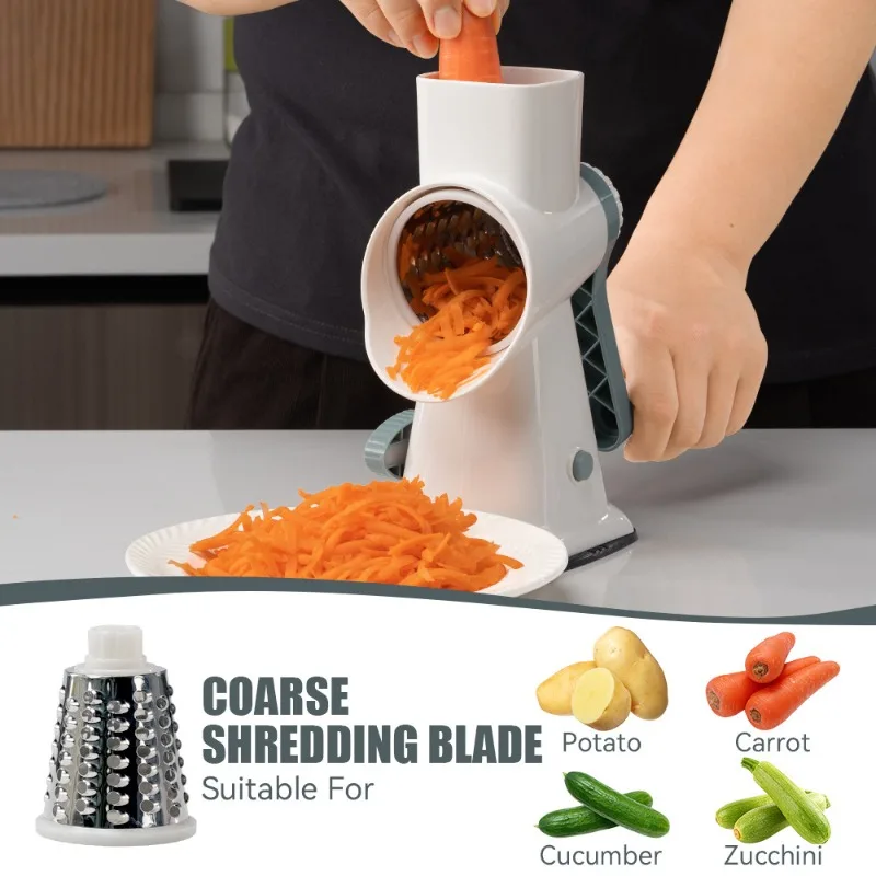 

Multi Functional Hand Cranked Drum Vegetable Slicer Cheese Slicing and Vegetable Cutting Tool Home Kitchen Tool