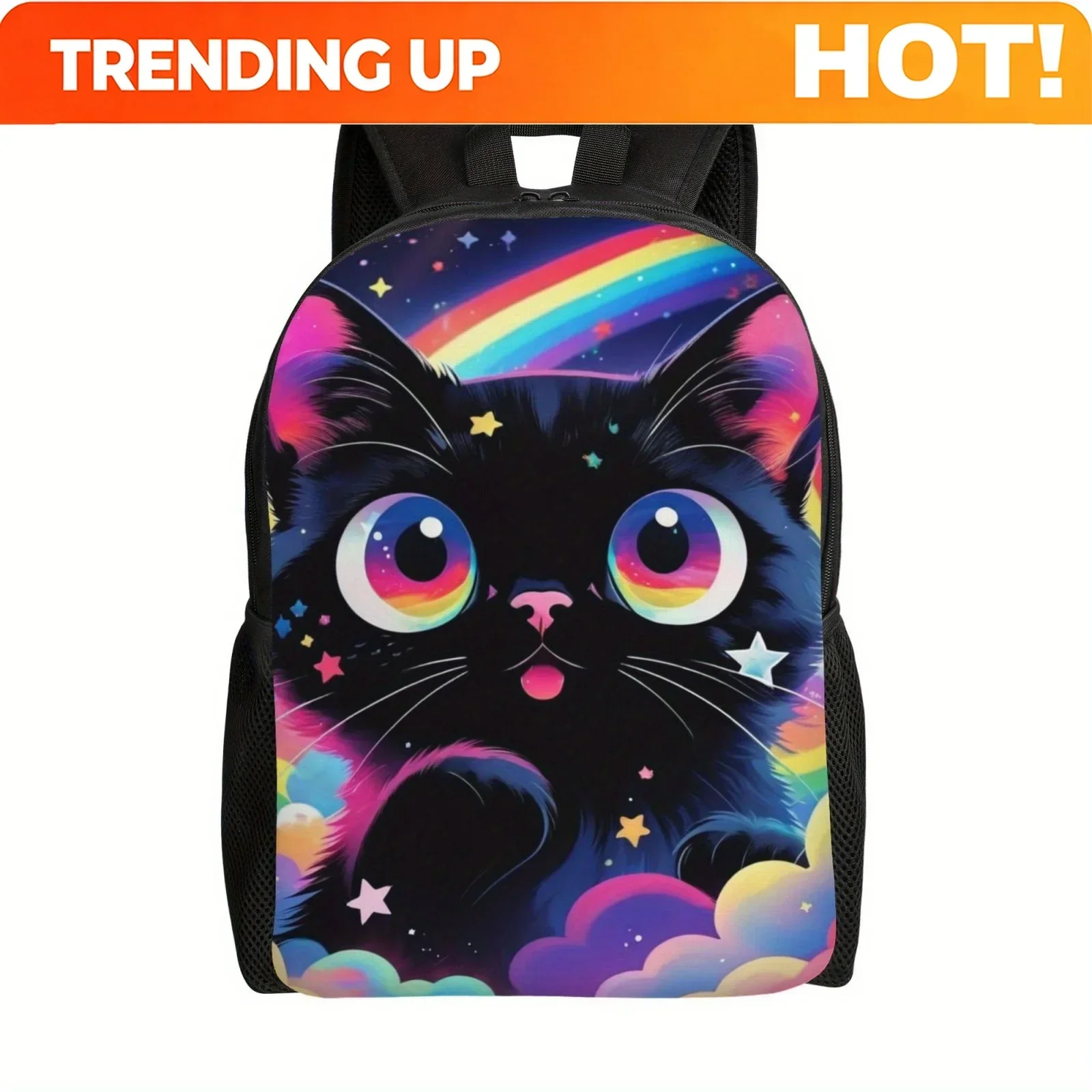 Custom Starry Night Kitten Backpack Lightweight, Adjustable & Spacious For , Work, Travel | Design With Large Capacity