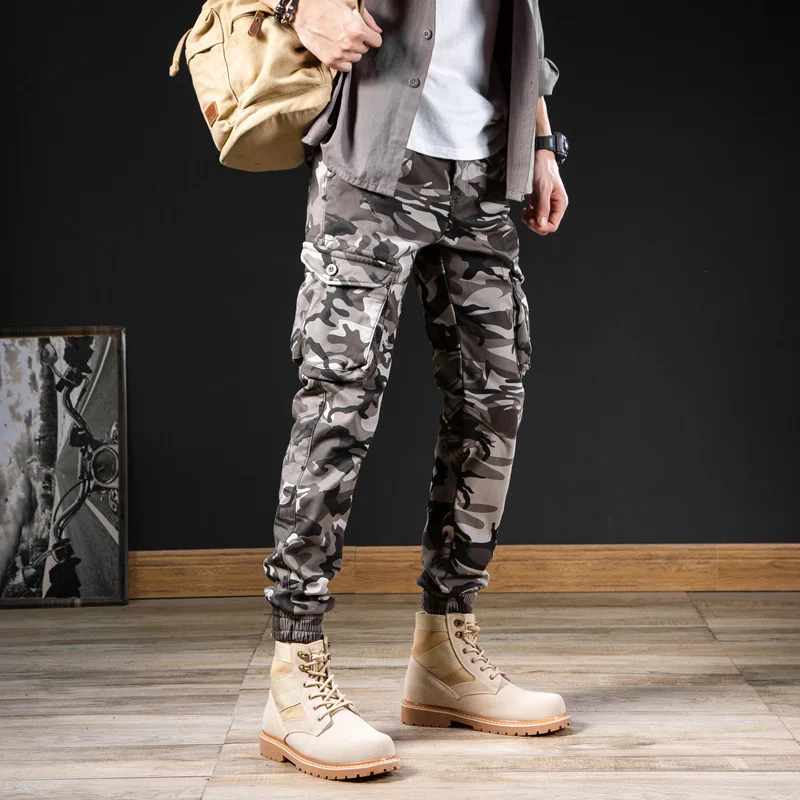 6 جيوب الصوف الدافئة الركض الشتاء البضائع السراويل للرجال سميكة أسود كاكي العمل السراويل مرونة الخصر ركض كوريا الملابس