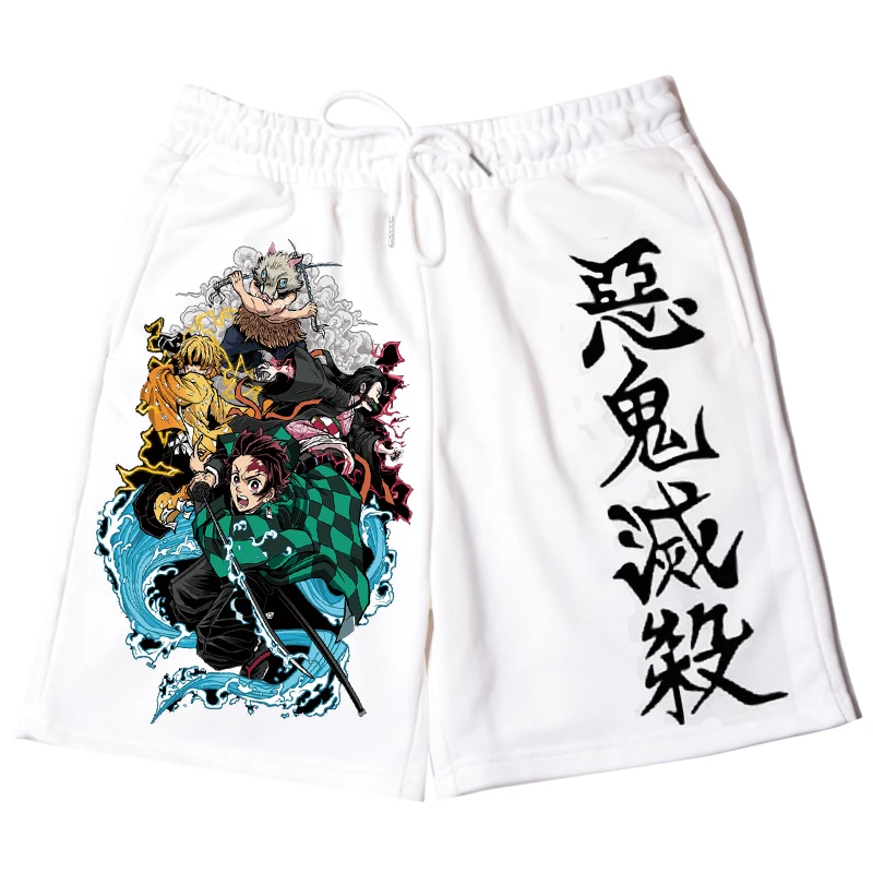 Demon Slayer Kimetsu No Yaiba Tanjirou Jogger Shorts Men Women Hip Hop Skateboard Shorts Summer Casual Pant Elastic Waist Shorts