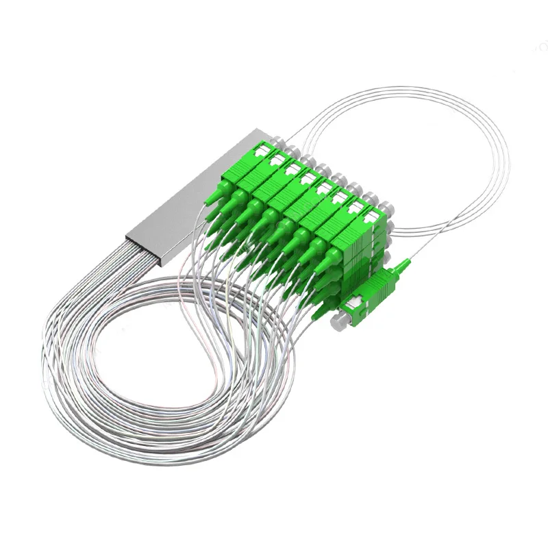 

5 Pcs/Lot 1X2 1X4 1X8 1X16 1X32 PLC Fiber Splitter SC/APC SM 0.9mm G657A1 PVC 1m FTTH PLC splitter sc apc connecto