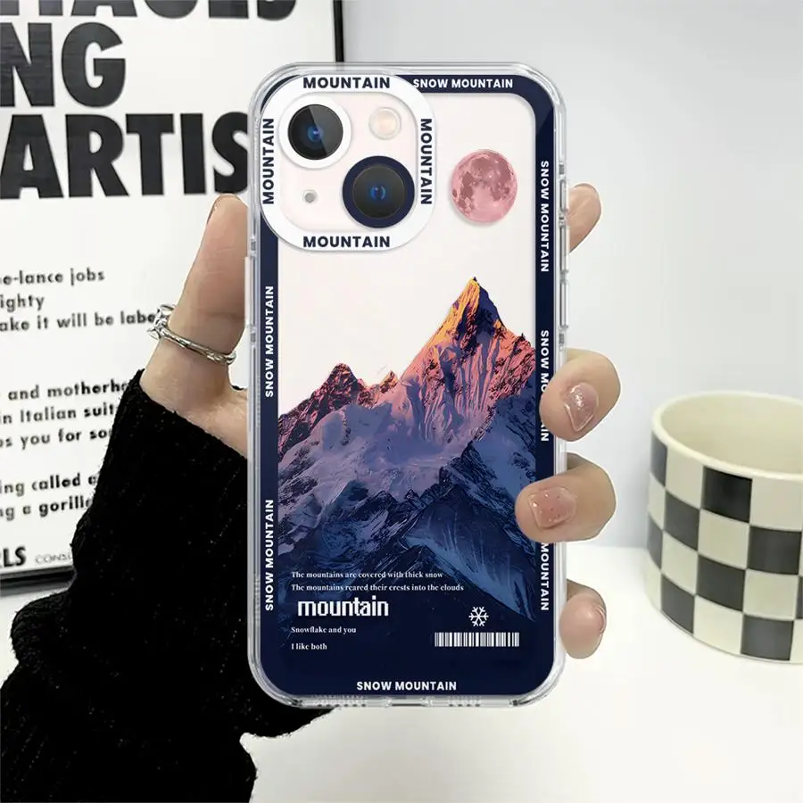 Pink Sunst Mountain Transparent Clear Soft Case for Honor X7b X9b X8a X9a 5G X8 90 Lite Phone Cover Shell