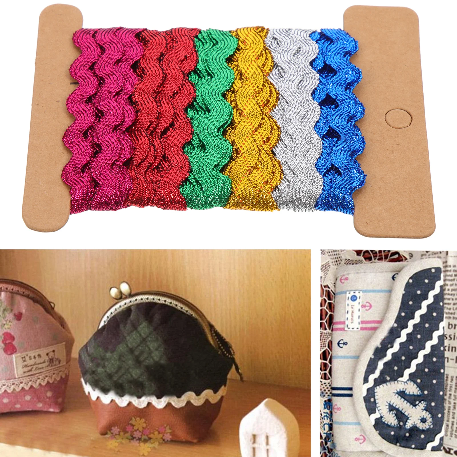 

2 PCS Decoration Bending Fringe Wave Decorative Ribbon Trim Polyester Embroidery for Clothes Accessory Wavy Sewing