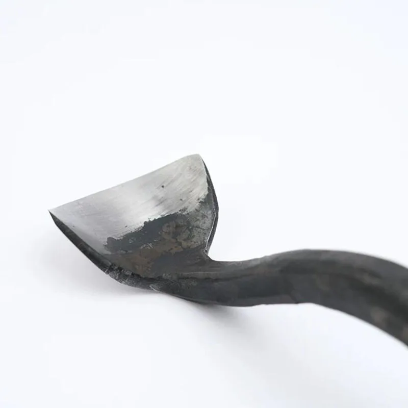 Curved Gooseneck Wood Carving Gouge - Spoon Shaped Chisel with Semi-Circular Bent Cherry Wood Handle for Carving Projects