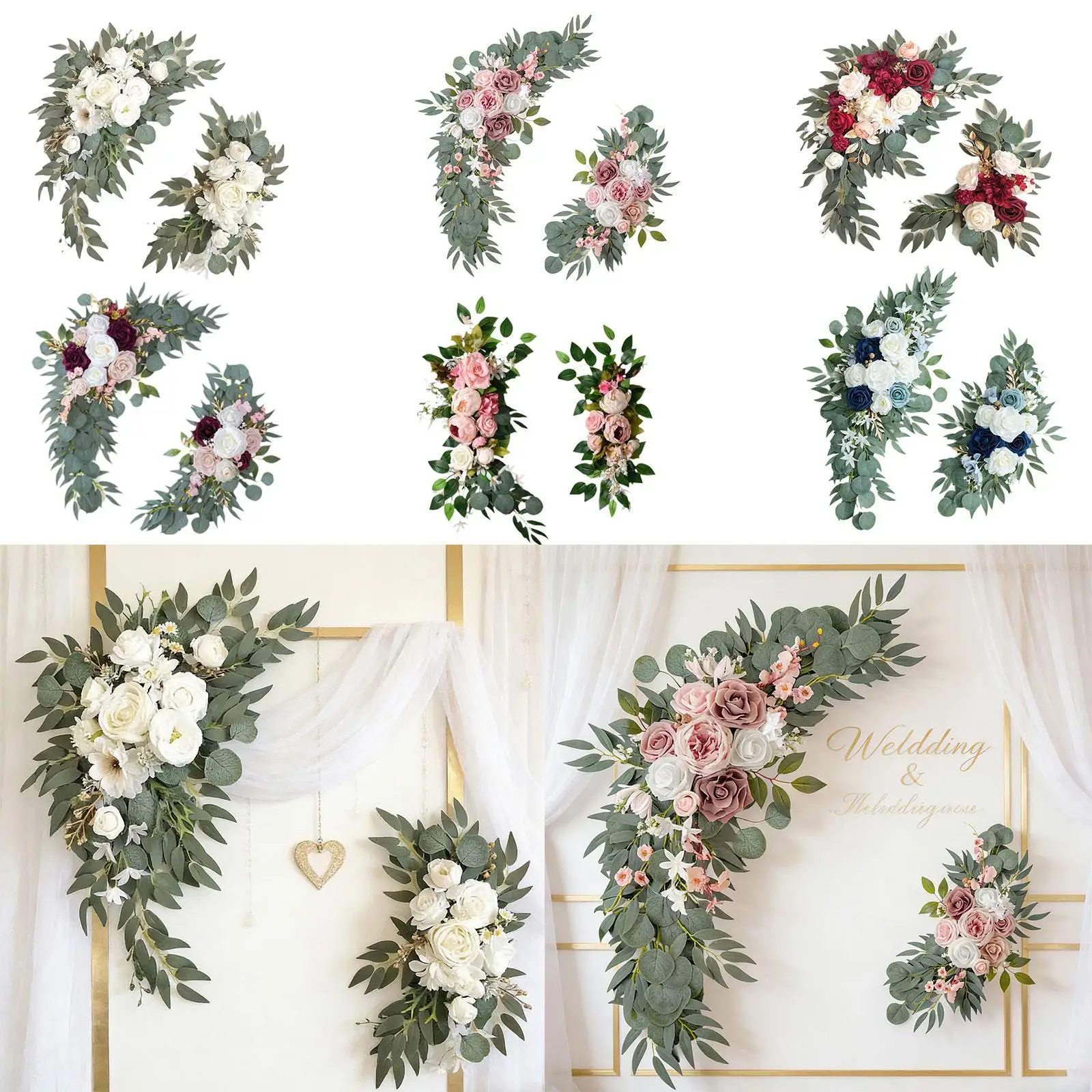 Decorative Flower Arrangement Centerpiece Garland Artificial Flower Garland for Garden Wedding Backdrop