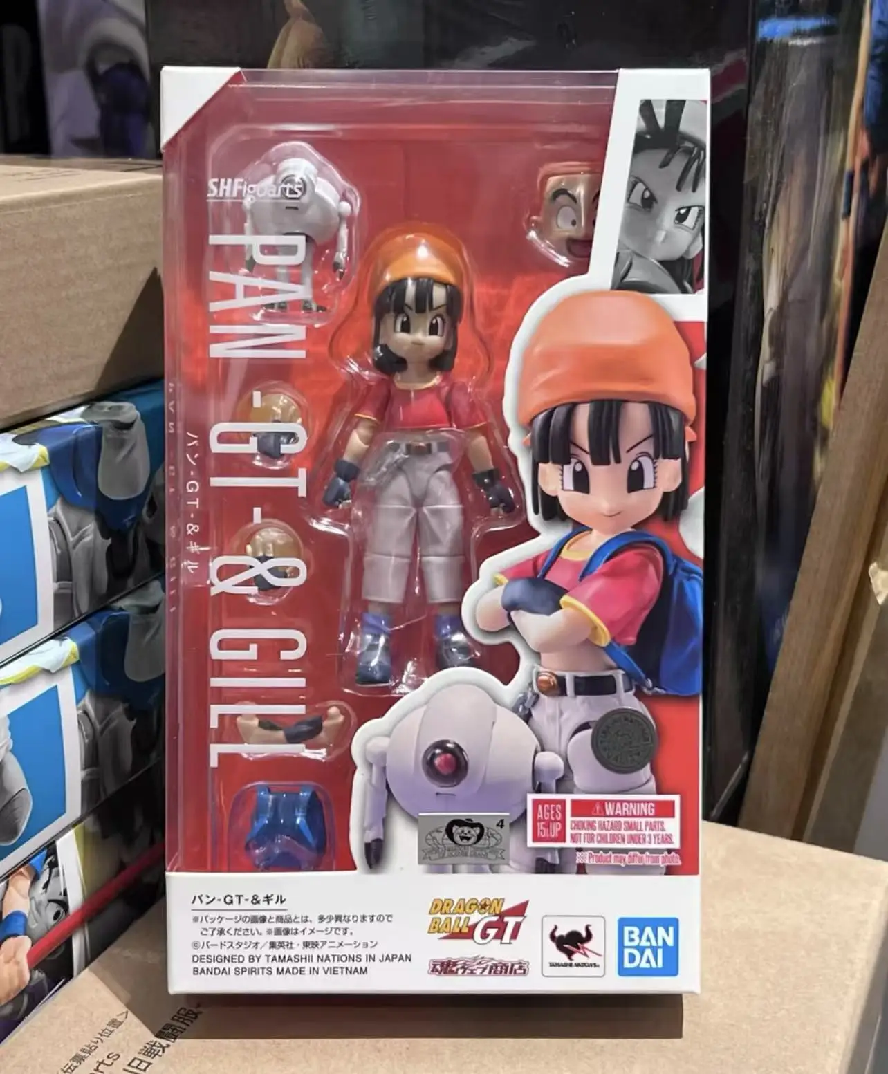 

В наличии: Оригинальный сборный набор Bandai Dragon Ball GT Model Kit SHF Pan-GT-& Gill, коллекционная фигурка аниме-персонажа, готовая модель, игрушки для мальчиков, подарки