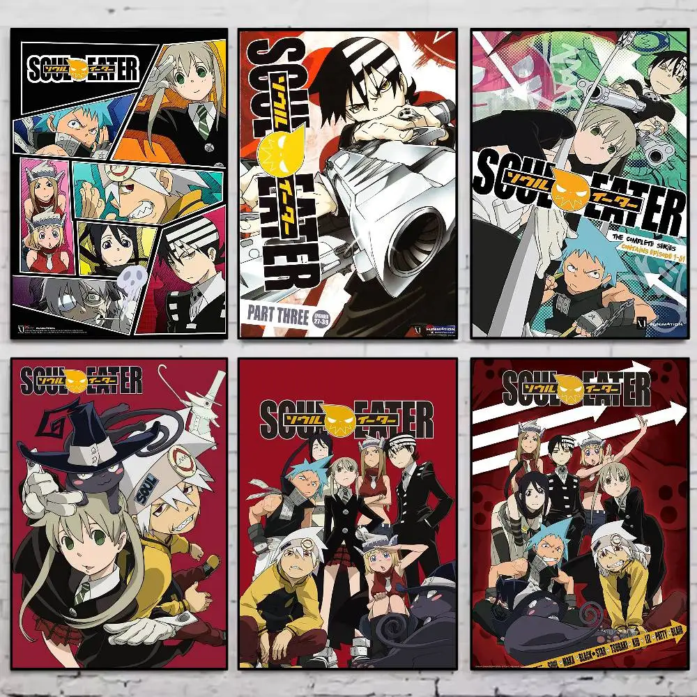 Póster de Anime Soul Eater Gallery, impresiones autoadhesivas para decoración del hogar, calcomanías de pared, pegatina para el salón