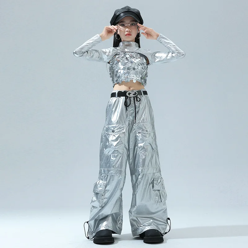 بدلة فرقة رقص الجاز للفتيات، زي ممارسة المد والجزر للأطفال في الشارع