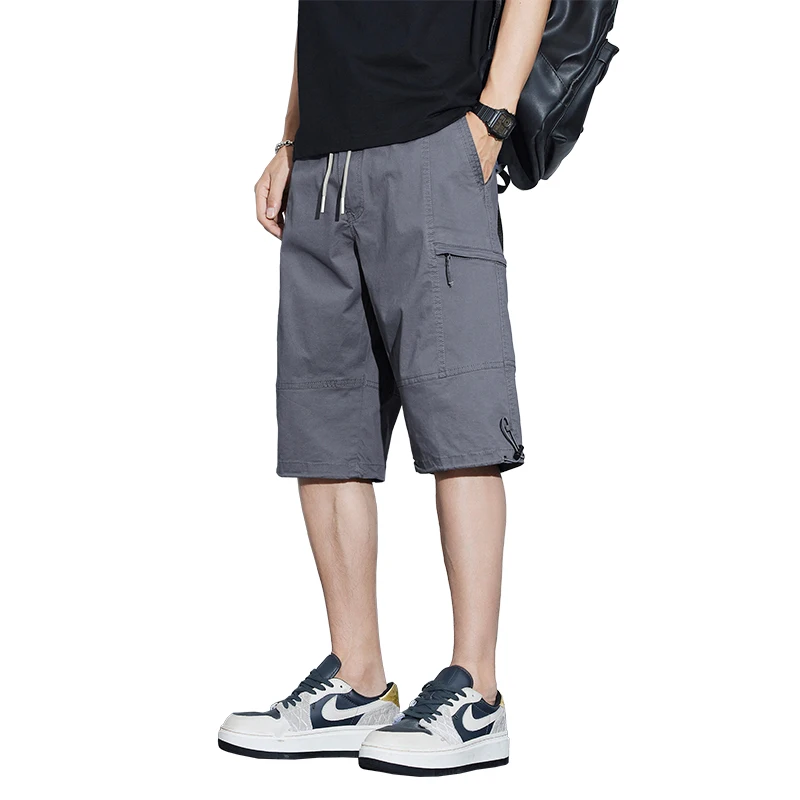 New Summer Youth Leisure Sports Outdoor Sports 7-Point Trousers Men'S Loose Korean Fashion Versatile Straight Work Shorts
