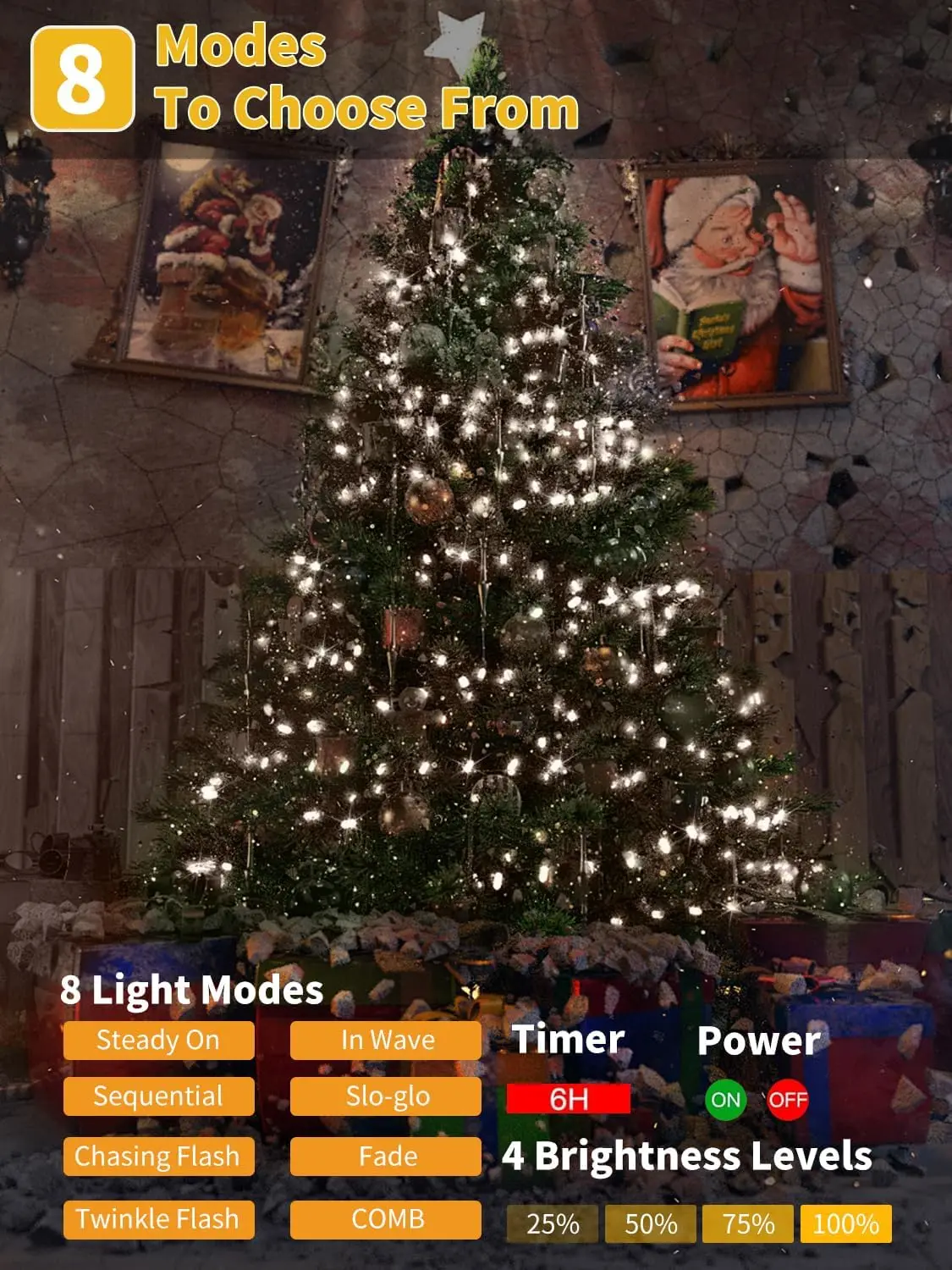 1500 LED أضواء عيد الميلاد 459 قدم شجرة عيد الميلاد الخفيفة ، الجنية سلسلة أضواء منزل أضواء عيد الميلاد ، حديقة شجرة الزفاف #4