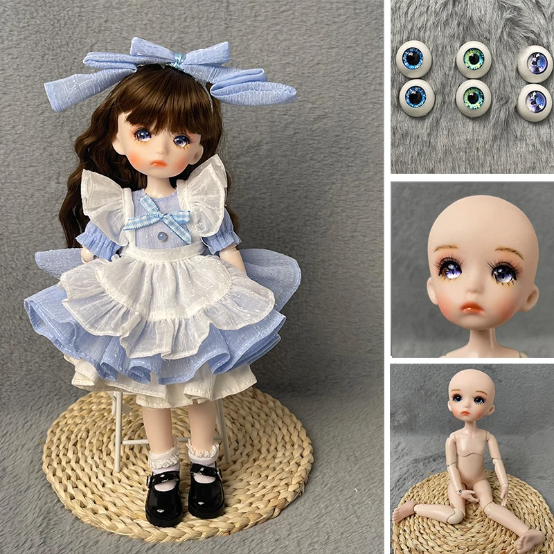 

Handmade DIY 1/6 BJD Doll Pink Skin Fashion Full Set 28CM Doll with 3 Pair Eyes Kids Girls Doll Toy Birthday Gift