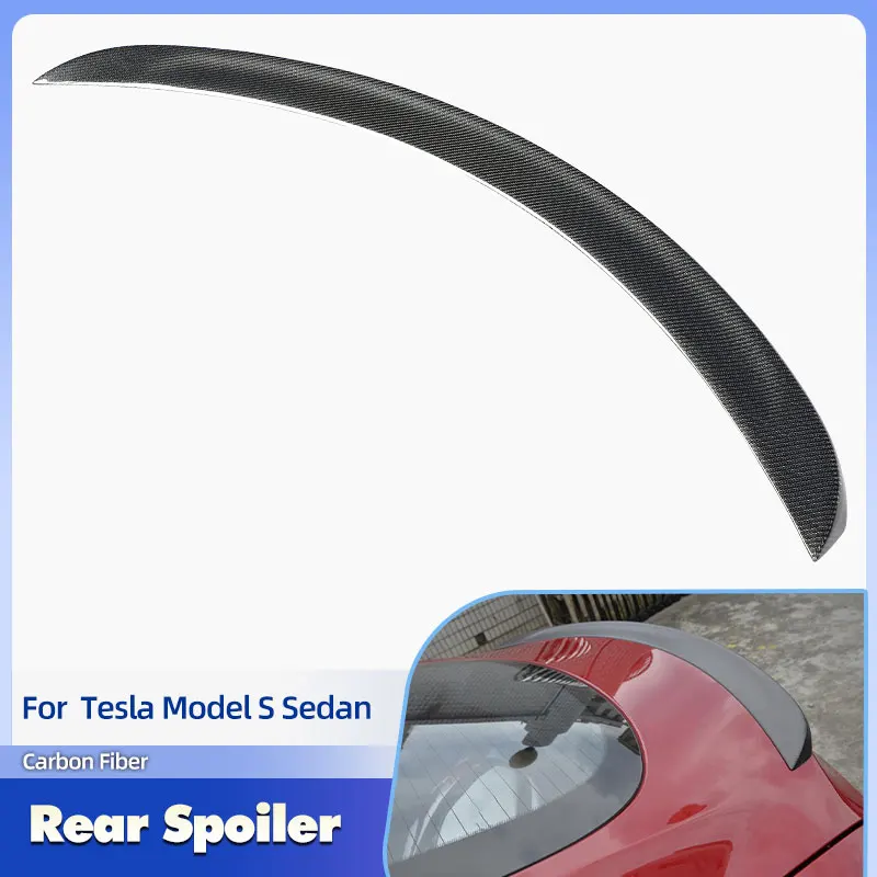 

Car Rear Trunk Spoiler Wings Full Carbon Fiber for Tesla Model S Sedan 2014-2020 Racing Rear Spoiler Boot Trunk Wing Lip