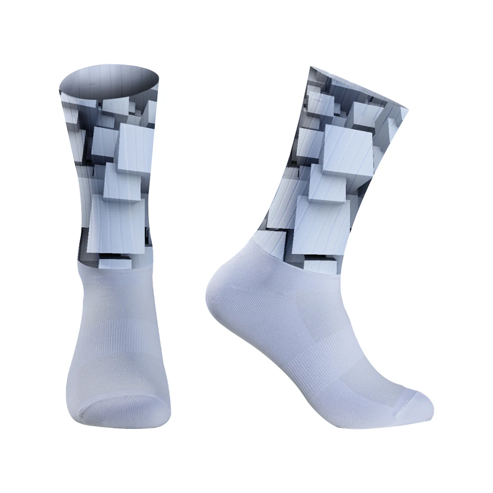 Calcetines de ciclismo antideslizantes de silicona para hombre, medias aerodinámicas de verano para bicicleta, correr