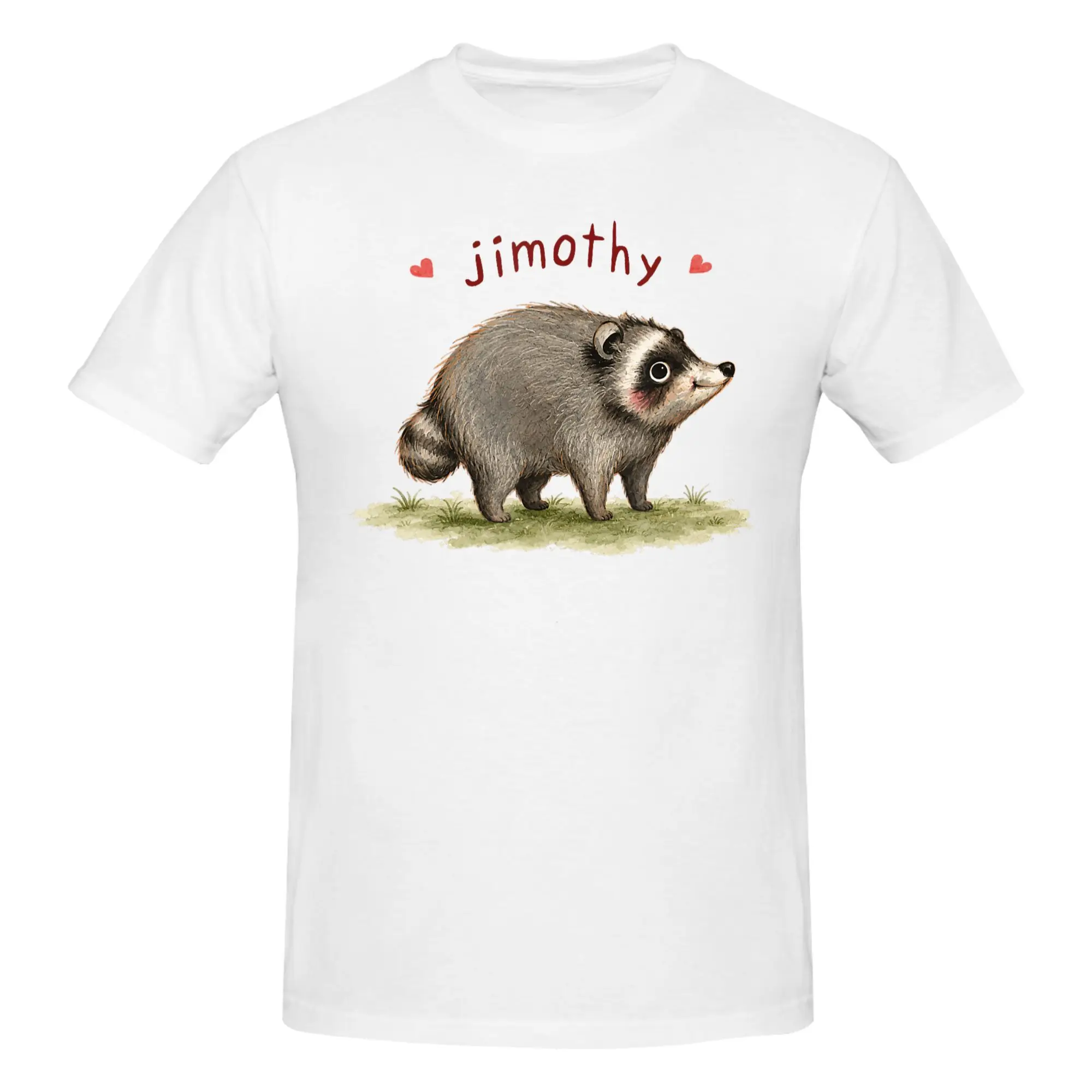 1 Piece Cute Raccoon Meme Team Novelty 100% Cotton T-Shirt Jimothy Raccoon Meme Tees Tops For Men