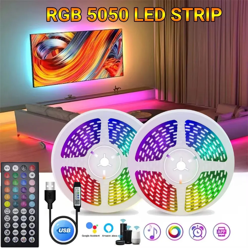 5050 5 فولت Usb Led قطاع ضوء لغرفة 1-30 متر App التحكم أضواء عيد الميلاد عطلة الإضاءة Rgb الشريط الخلفية الجليد سلسلة الشريط