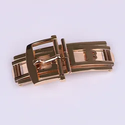 XIANERSHANG Luxury Rose Gold B-lancpain Belt Buckle 316L Stainless Steel Butterfly Buckle 18MM Folding Clasps Watch Accessories