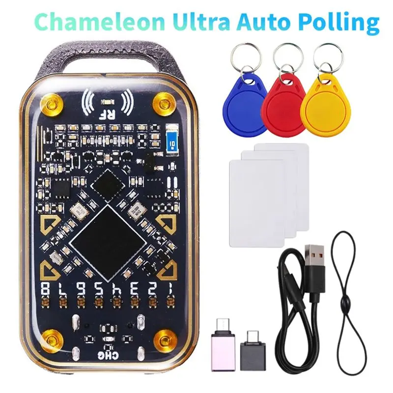 A42Z-RFID Smart Chip Reader Chameleon Ultra Smart Card Emulator NFC Duplicator ID IC Card Decode+3XCUID Keychain/Card