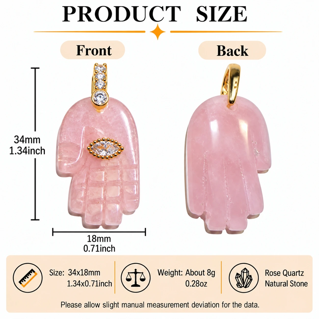 18x34mm Fatima Hamsa Hand Evil Eye Pendant Natural Rose Quartzs Amethyst Amazonite Charms DIY Necklace Bracelets Accessorie